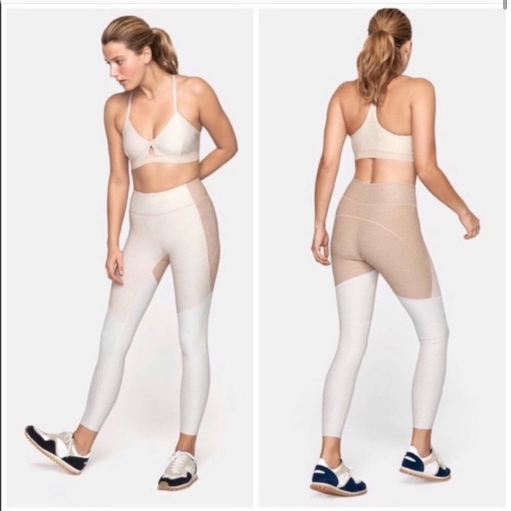 Outdoor Voices tri-toned ankle length leggings